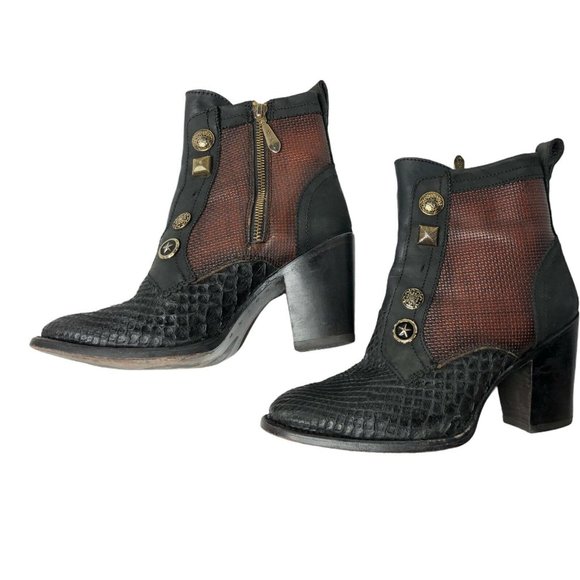 Cuadra High Heel Booties Python Skin Size 7 - Picture 2 of 10